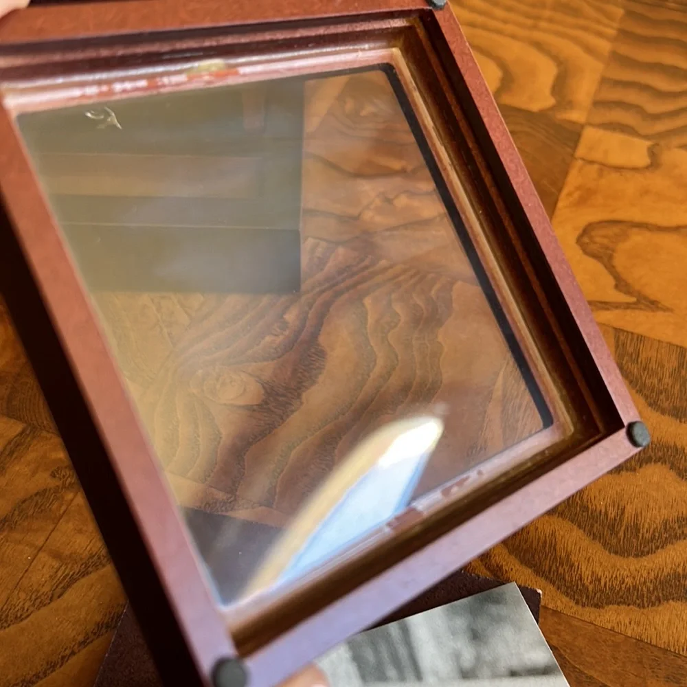 Coaster Frames Cherry Wood -Custom Photo Gift Hallmark 4 Coasters & Holder - Picture 16 of 17